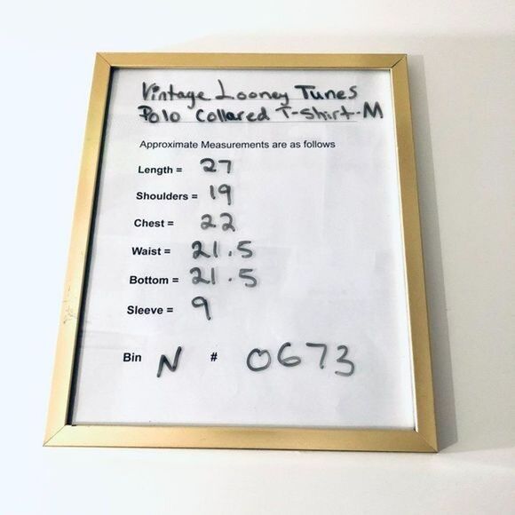 Vintage Looney Tunes TAZ Polo Collared T-Shirt FREEZE Y2K Warner Bros - Picture 6 of 7
